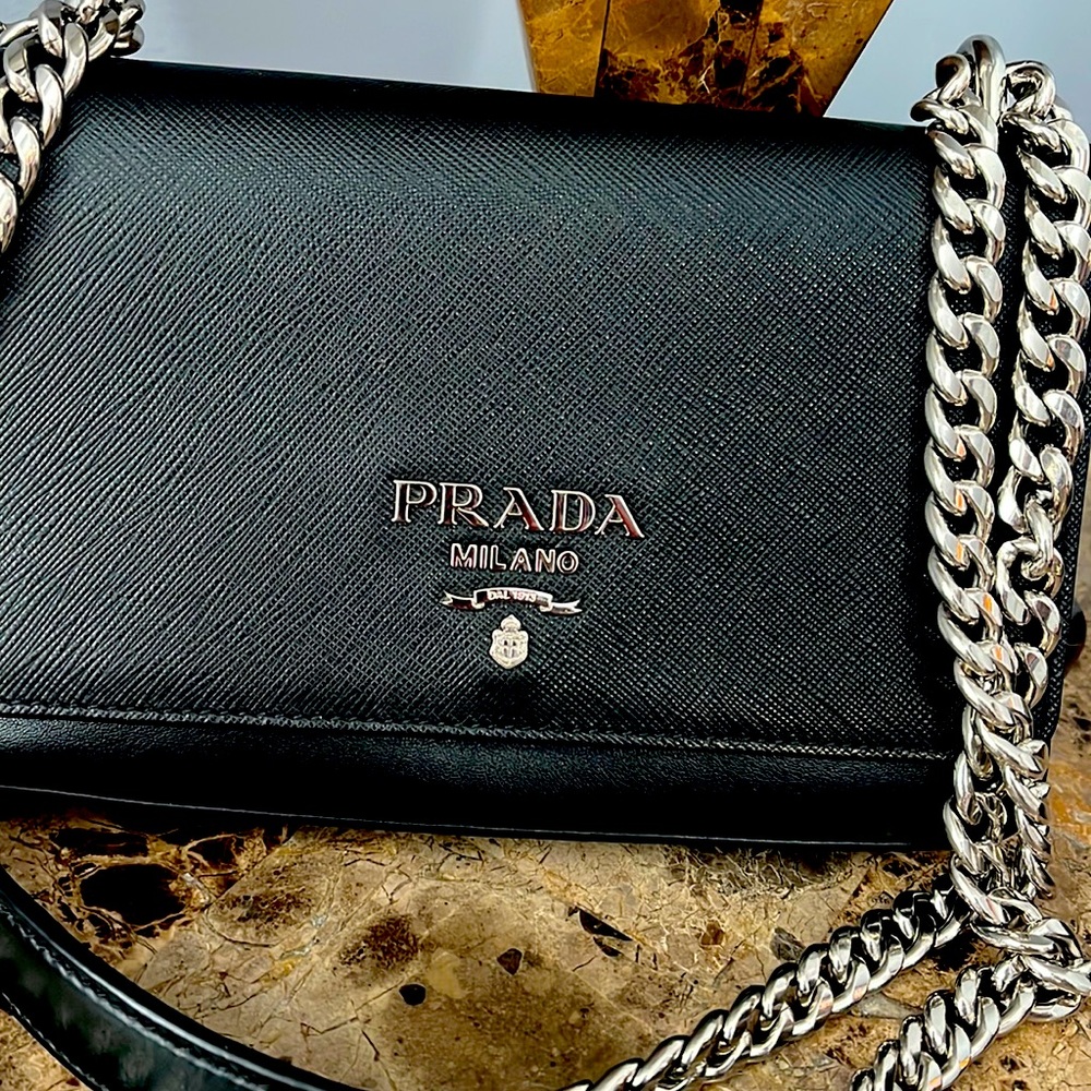 PRADA Saffiano leather bag.
